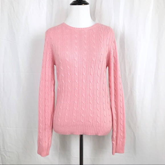 J. Crew Sweaters - J Crew Pink Cableknit Wool/angora/cashmere Sweater